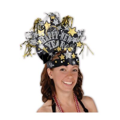 glittered new year headdress