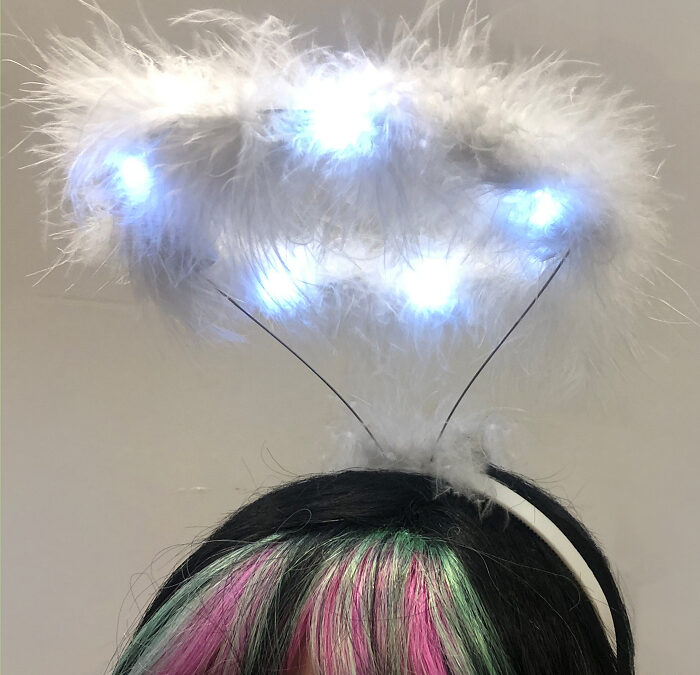 Light-up Marabou Angel Halo Headband