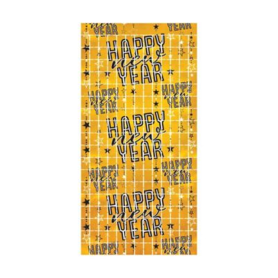 Happy New Year Metallic Square Curtain