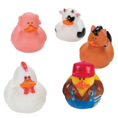 assorted farm rubber ducks