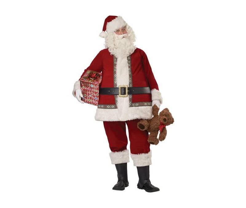 Deluxe Velvet Santa Suit w Accessories