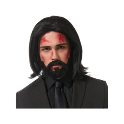 Hitman Wig & Beard Black