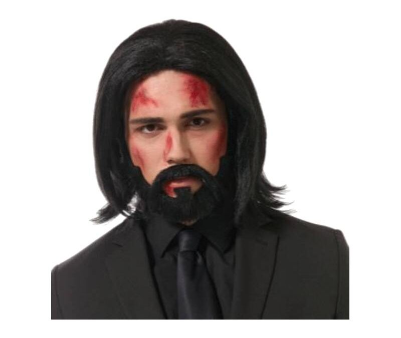 Hitman Wig & Beard Black