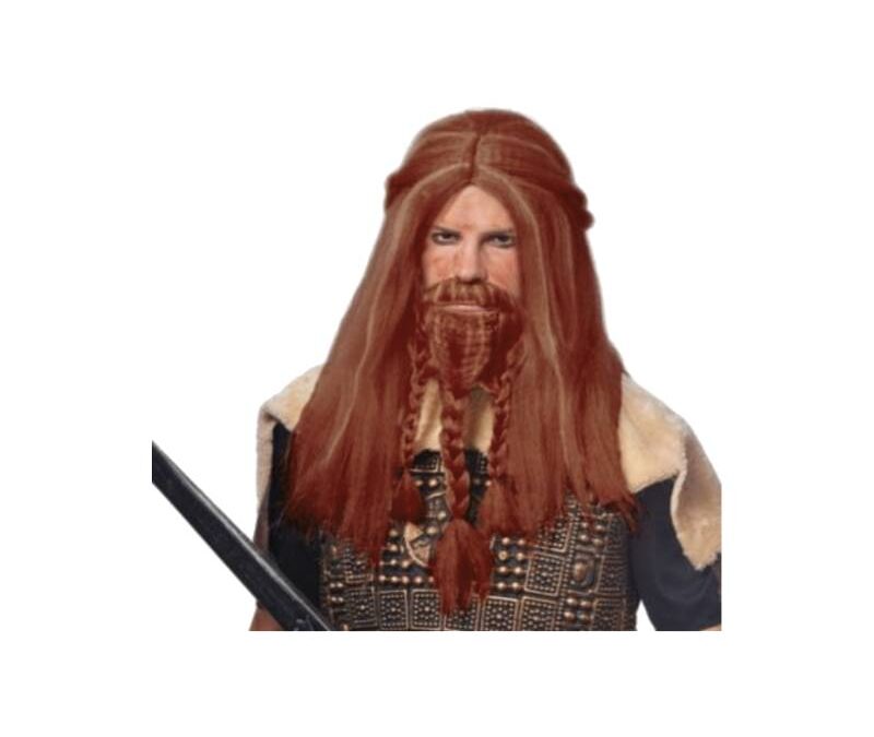 Viking Wig & Beard Natural Red