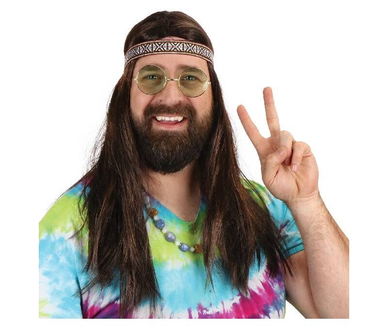 Hippie Wig w Glasses and Headband