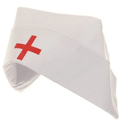 White Fabric Nurse Hat