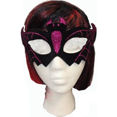 Glittered Velvet Flying Bat Half Mask