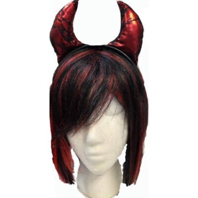 Lace Covered Devil Horns Headband