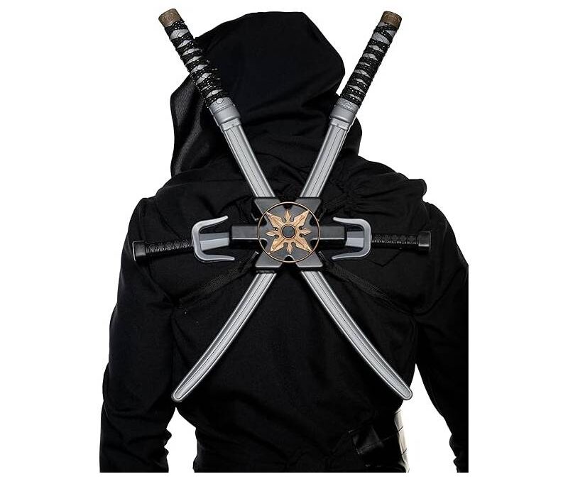 Deluxe Ninja Swords Daggers Star Backpack Set