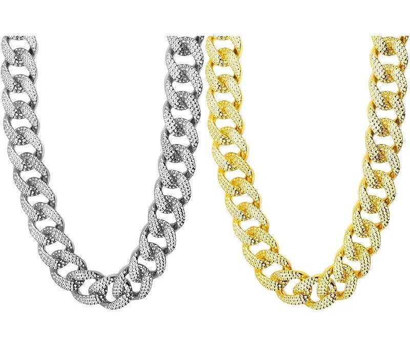 Embossed Plastic Chain Necklace