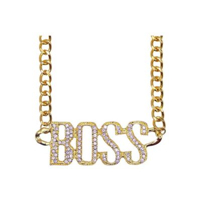 Metal Boss Rhinestone Studded Necklace