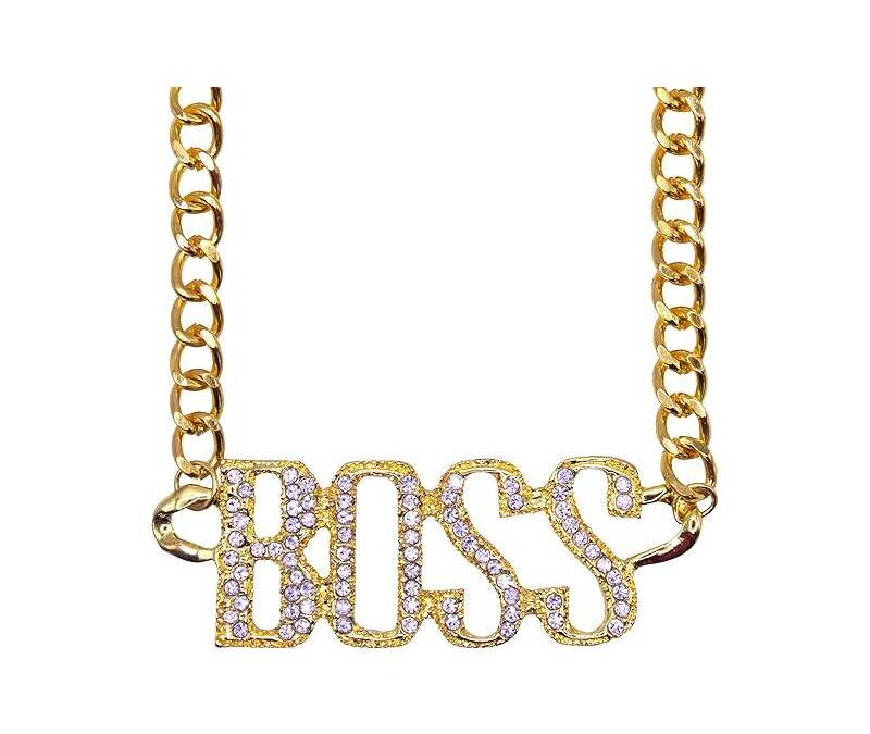 Metal Boss Rhinestone Studded Necklace