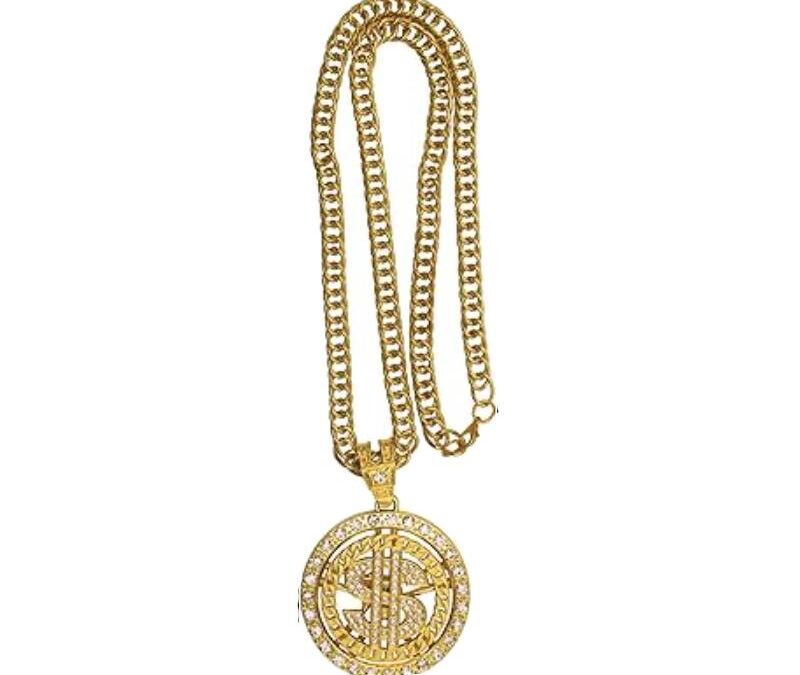 Metal Spinning Dollar Sign Necklace