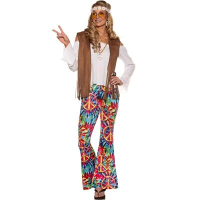 HIPPIE FRINGED VEST AND BELL BOTTOMS