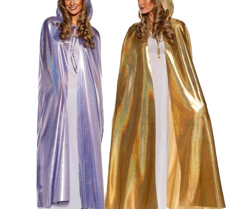 Metallic Full Length Cape w Hood