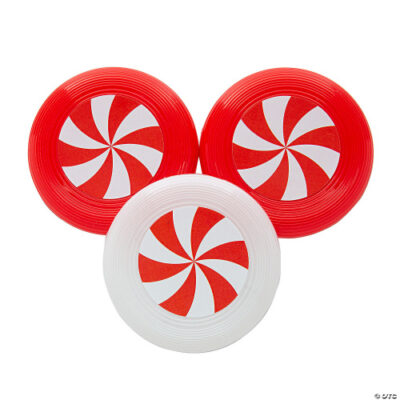 Small Round Plastic Peppermint Design Flying Discs