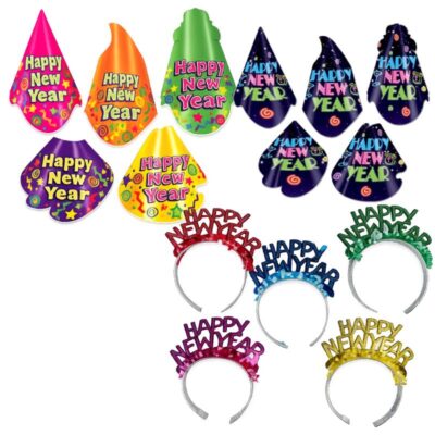 Bulk New Year's Eve Hats and Tiaras