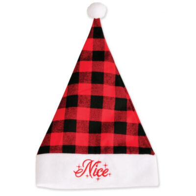 Checkered Fabric Nice Santa Hat