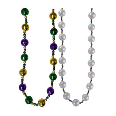 Mardi Gras Mixed Round Ball Bead Necklace