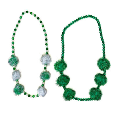 mixed tinsel ball round strung bead necklace