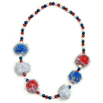 mixed tinsel ball round strung bead necklace
