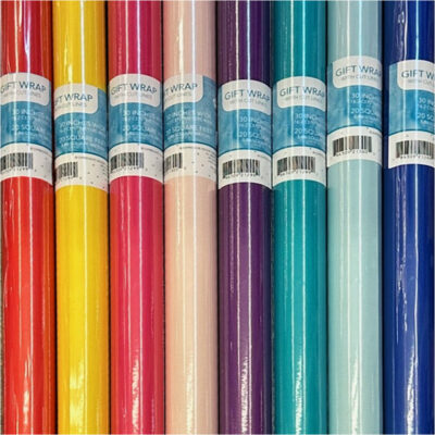 30" x 8' gift wrap eight colors