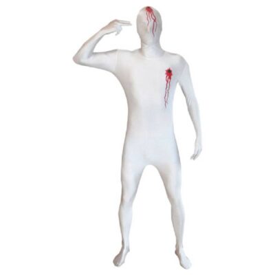 Bullethole Morphsuit White Full Body Costume