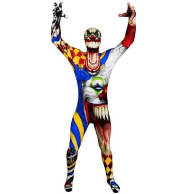 Scary Clown Morphsuit Creepy Full Body Costume