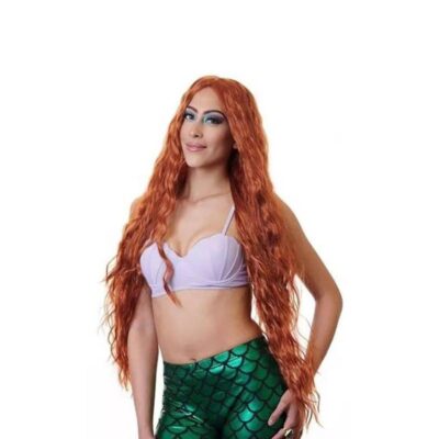 Long Natural Red Mermaid Wig – Wavy Fantasy & Princess Costume Wig