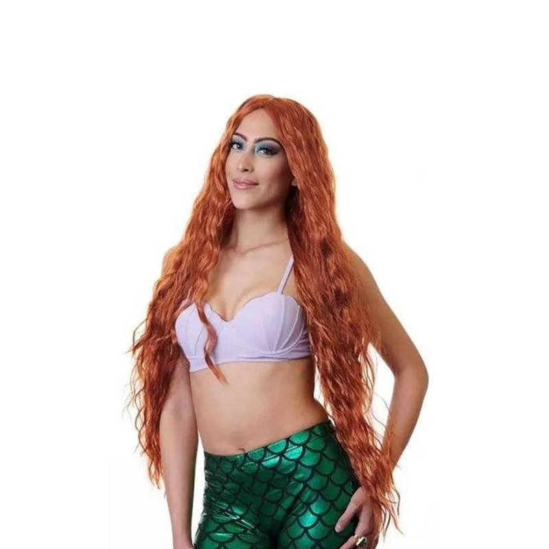 Long Natural Red Mermaid Wig – Wavy Fantasy & Princess Costume Wig