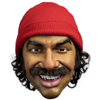 Cheech Latex Mask with Red Hat -front view