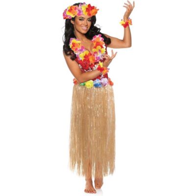 Hawaiian Hula Skirt & Accessories Kit