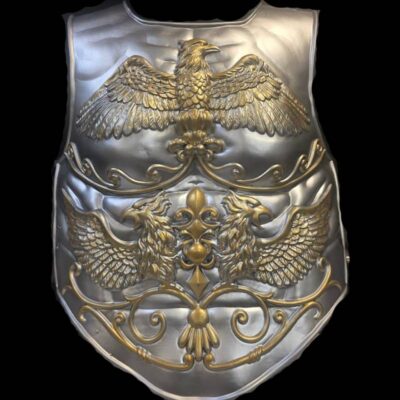 21" x 17" Foam Metallic Gladiator Chest Plate Armor silver/gold