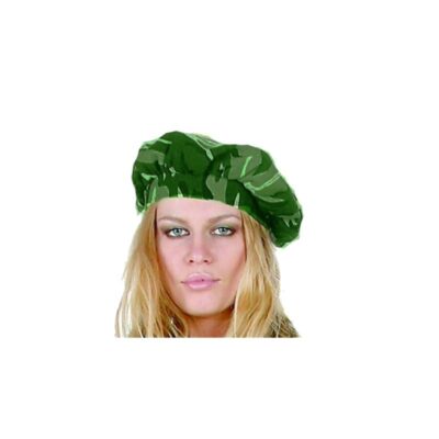 Woodland camo fabric beret military costume hat for army, soldier, and commando costumes