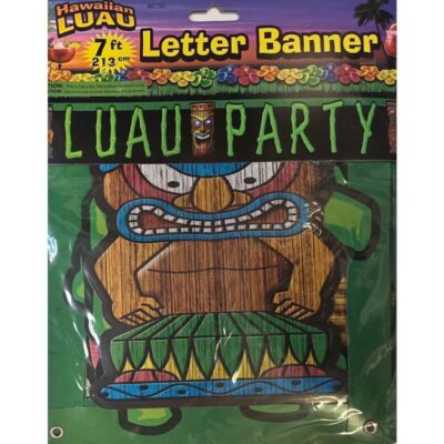 7-Foot Luau Party Jointed Letter Banner with Colorful Tiki Design