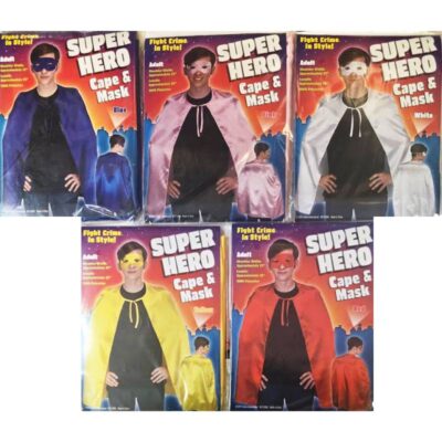 21" Adult Polyester Super Hero Cape & Mask Set