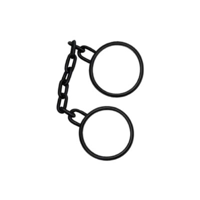 BLACK PLASTIC COSTUME SHACKLES FOR PRISONERS OR BACHELORETTE