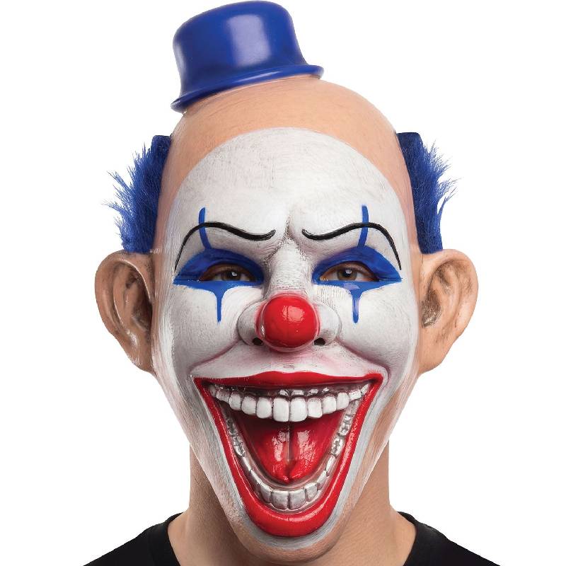 Circus Freak Clown Mask – Choose Red, Blue, or Black Hair - thumbnail 4