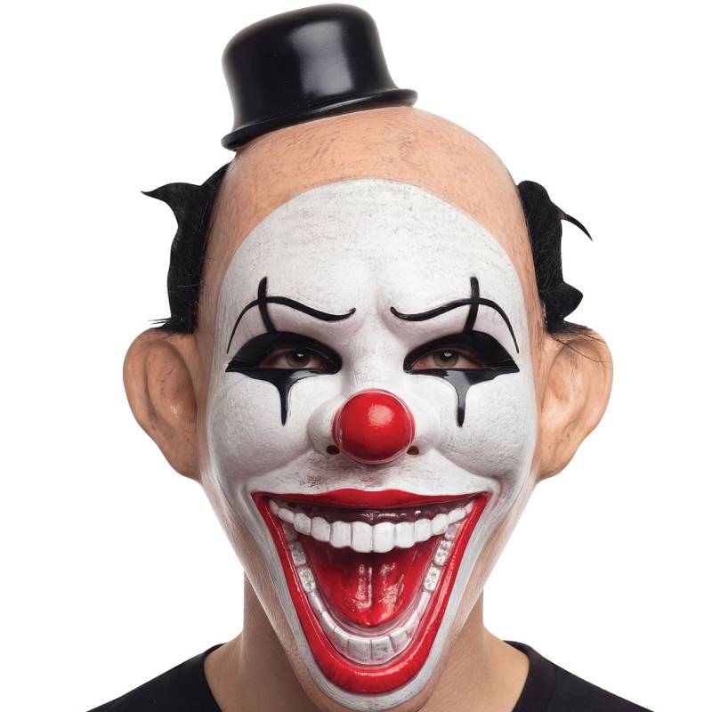 Circus Freak Clown Mask – Choose Red, Blue, or Black Hair - thumbnail 2