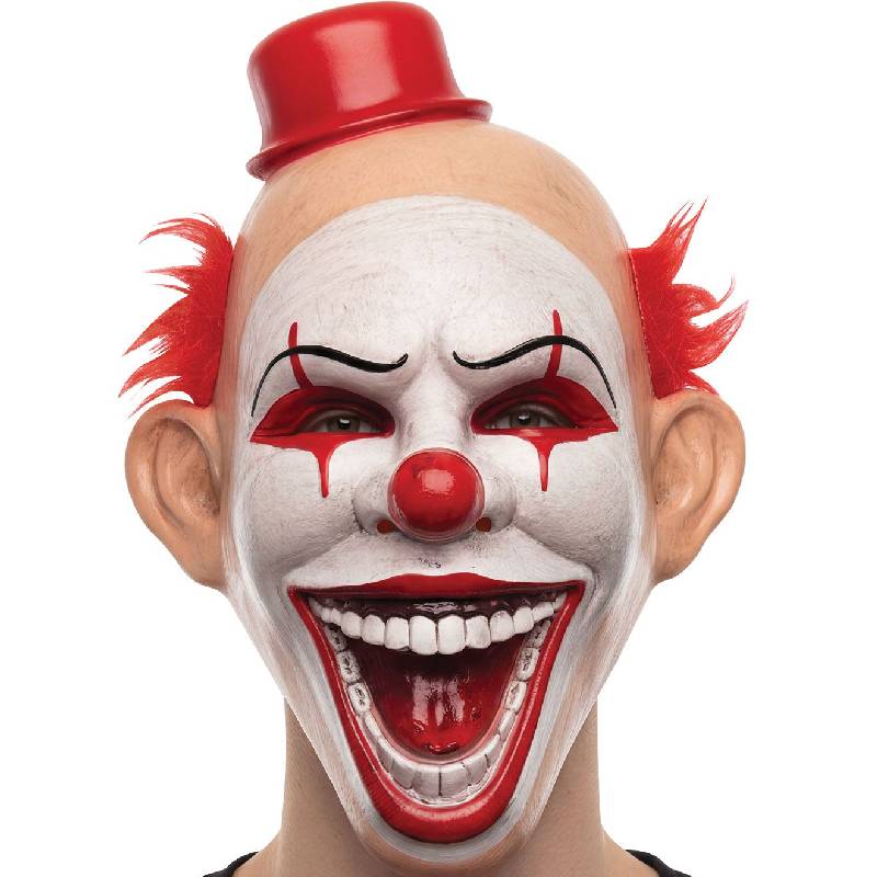 Circus Freak Clown Mask – Choose Red, Blue, or Black Hair - thumbnail 3