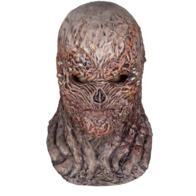Official Netflix Stranger Things Vecna deluxe latex mask by Ghoulish featuring realistic vine-covered skin, skeletal facial details, and horrifying screen-accurate sculpting.