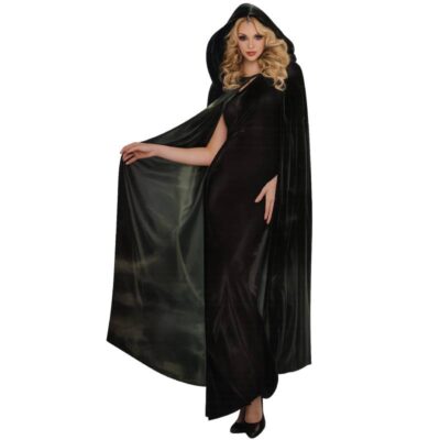 Green Hooded Cape female model