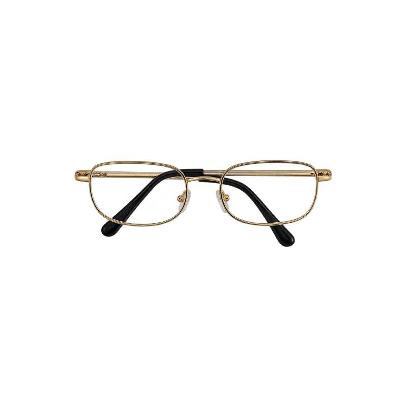 Clear Lens/Oval Wire Frame Eyeglasses (Gold)