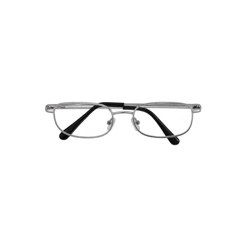 Clear Lens/Oval Wire Frame Eyeglasses (Silver)