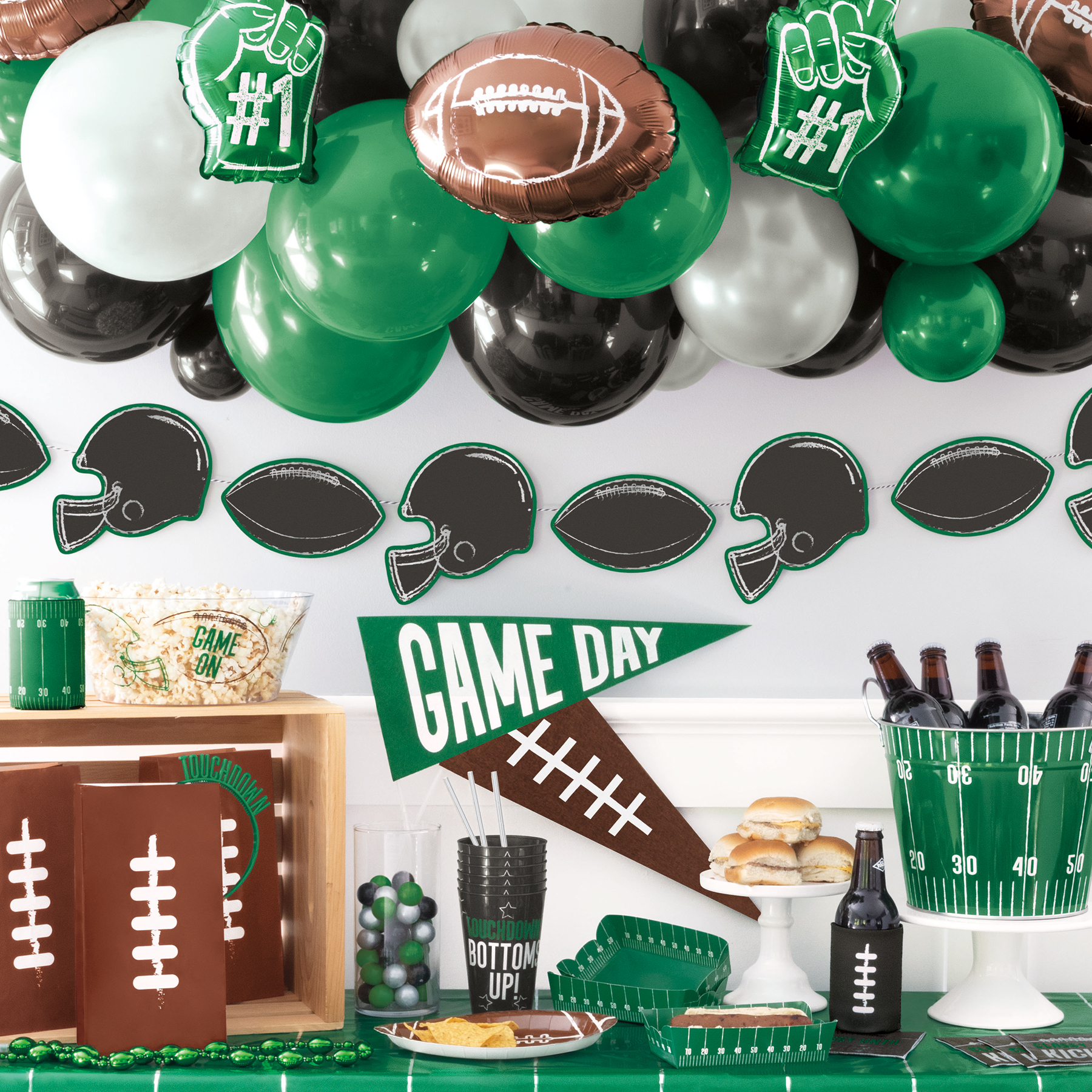 FALL FOOTBALL DECORATIONS, BALLOONS AND CENTERPIECES