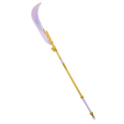 CKPop Demon Hunters Mira 33-Inch Moon Blade costume accessory with long gold-tone staff, curved purple blade, and fantasy-style detailing.