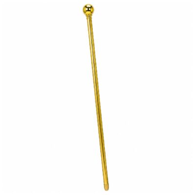 34 inch Gold Ball-Top Costume Cane with long gold-tone shaft and rounded ball handle on a white background.