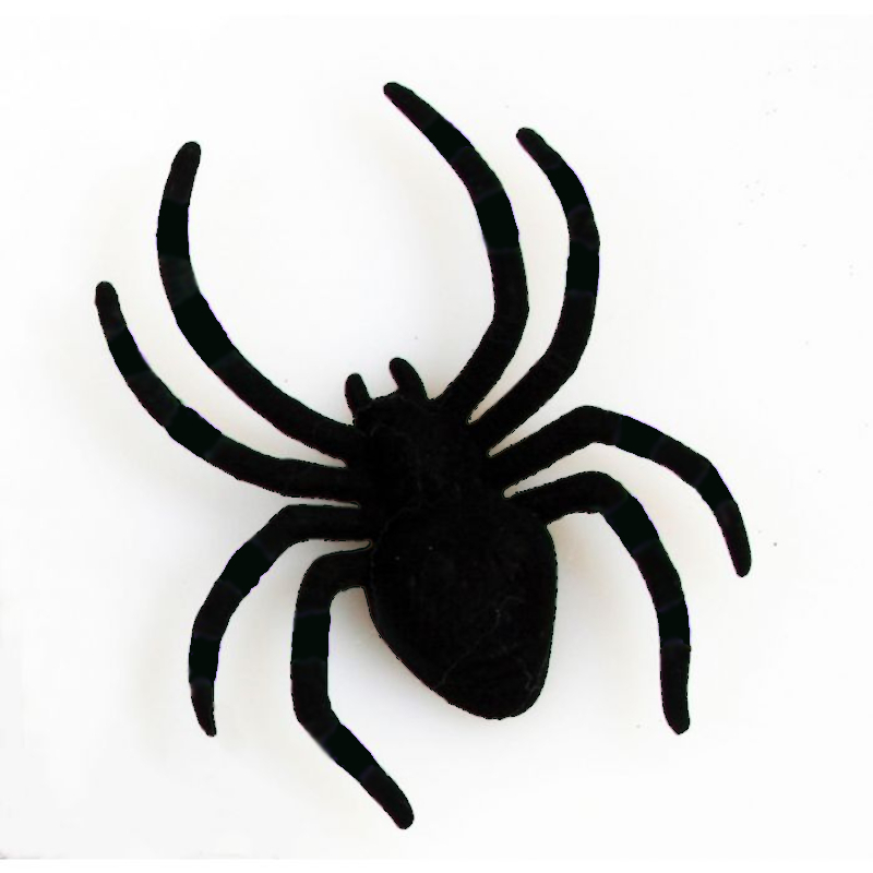 4" x 5" Flocked Plastic Terrible Tarantula Spiders (Black)