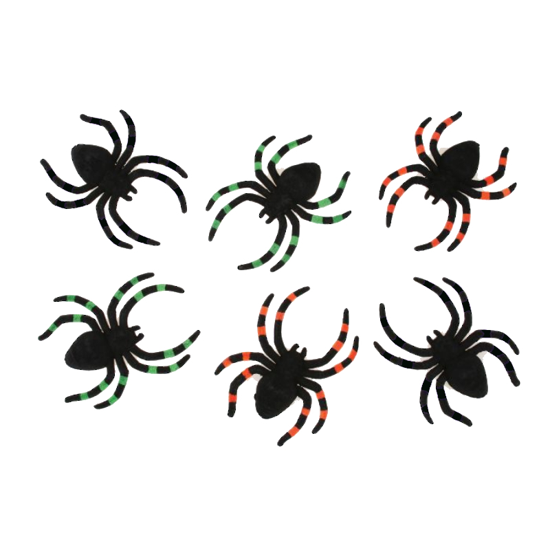 4" x 5" Flocked Plastic Terrible Tarantula Spiders (No Web)